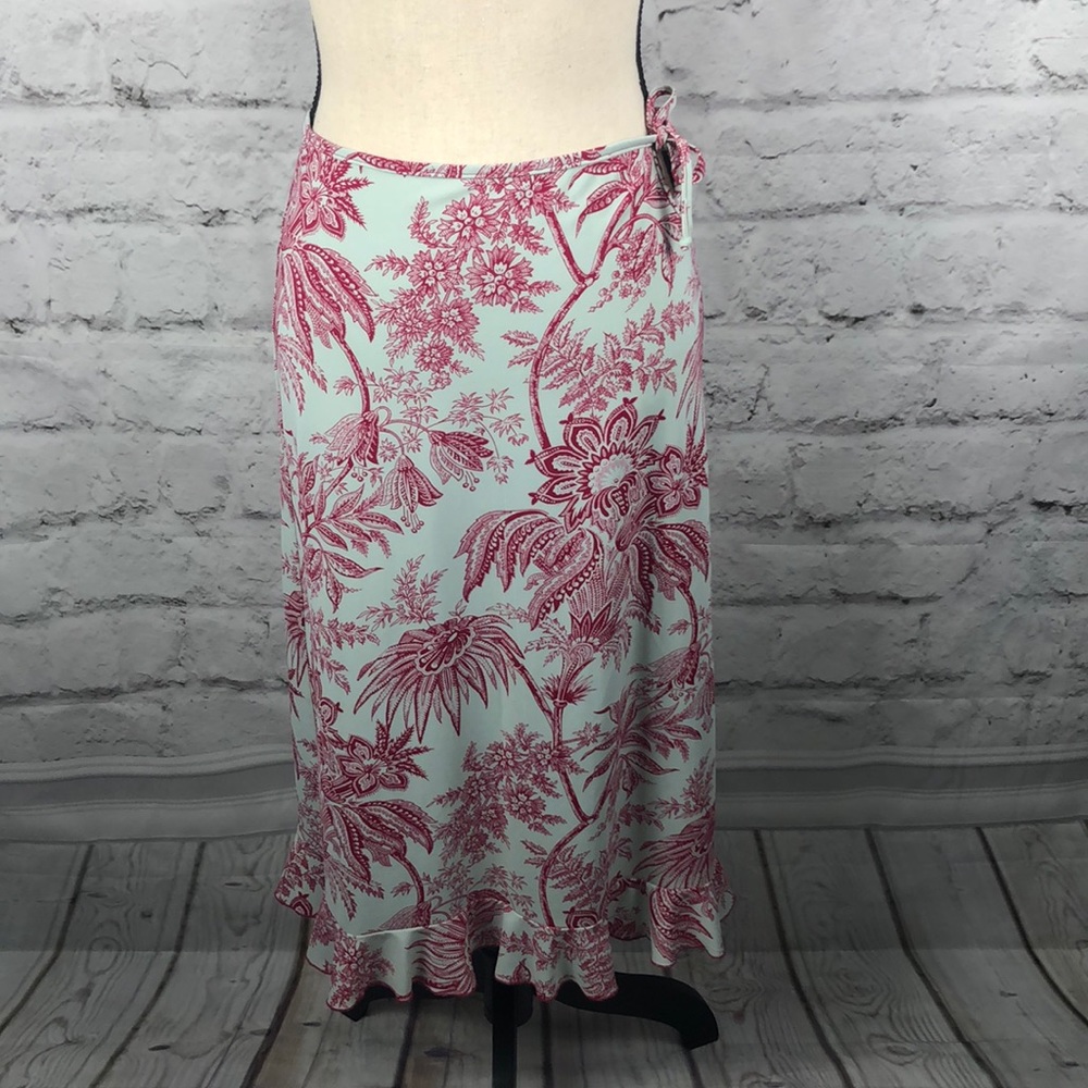 NWOT William B. floral Tie Skirt Sz 10/30”